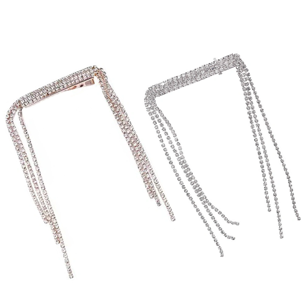 2pcs Rhinestone Hair Clips Hair Chain Girls Wedding Hair Accessories for Brides