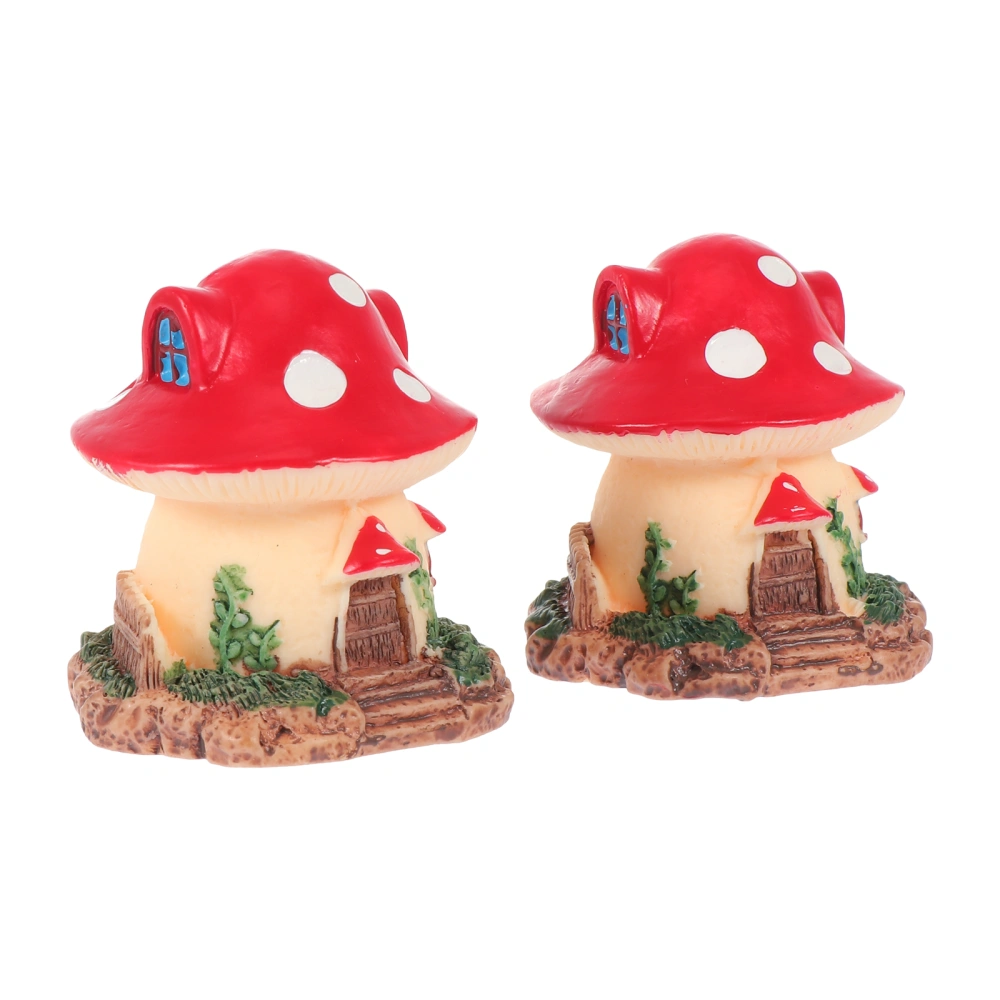 2 Pcs Decorative Simulation Mushroom House Ornament for Pet Box Pet Crawler Supplies