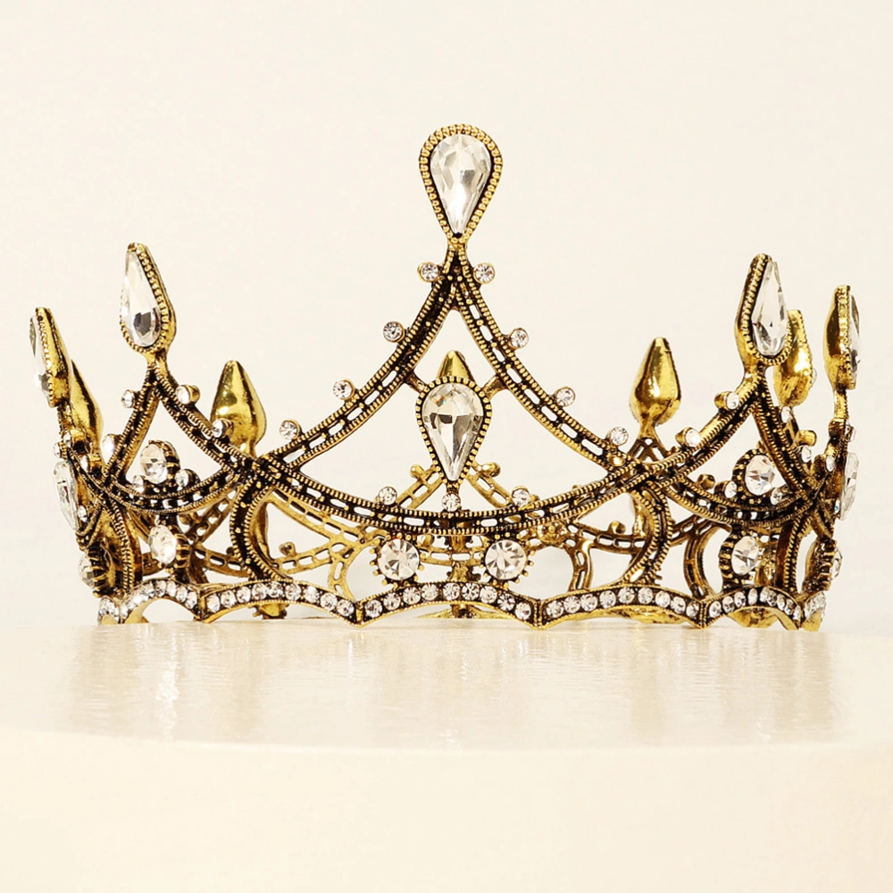 1Pc Decorative Crown Wedding Children Crown Adornment Vintage Headdress (Golden)