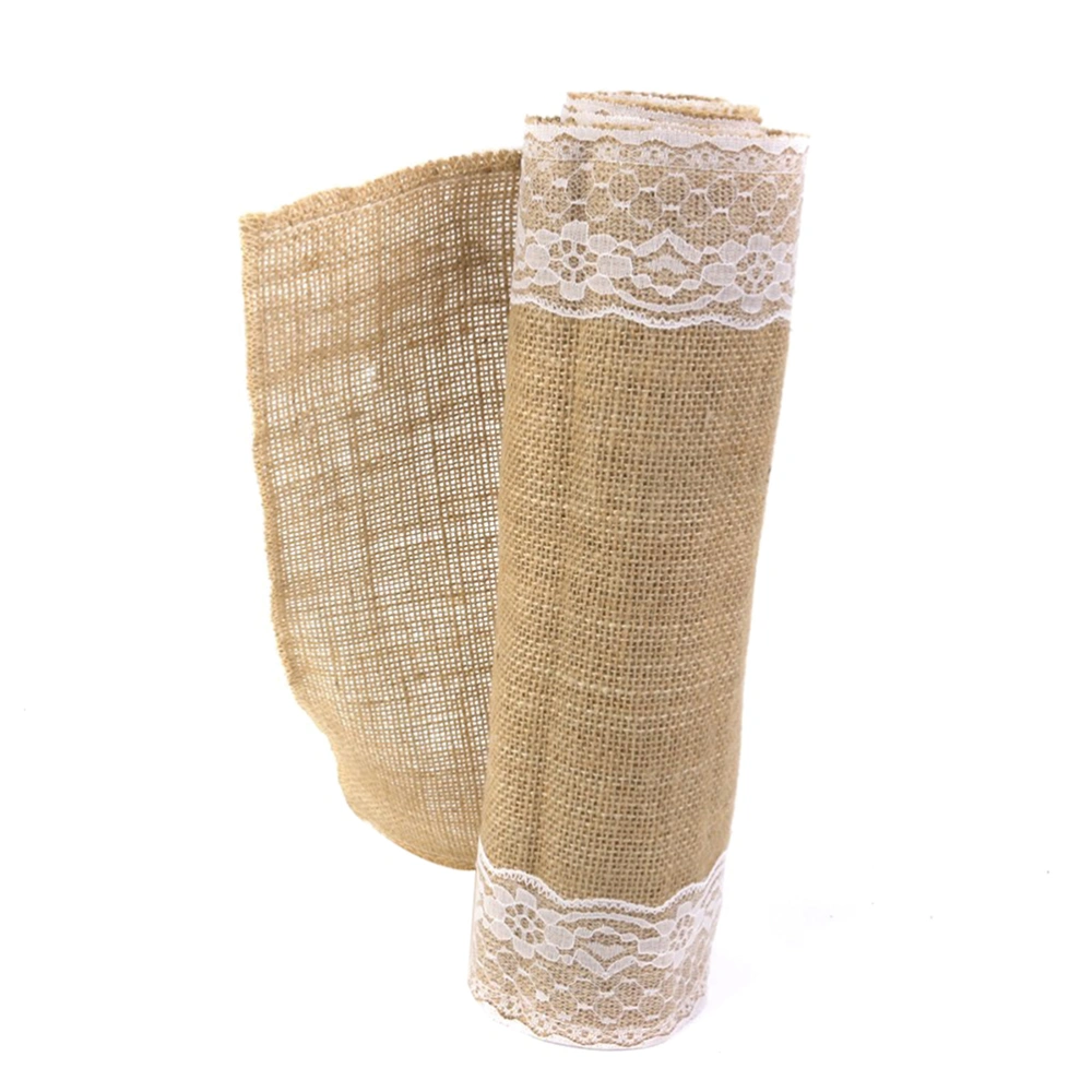 180*30cm Hessian Jute Lace Craft Ribbon for DIY Crafts Home Wedding Decoration