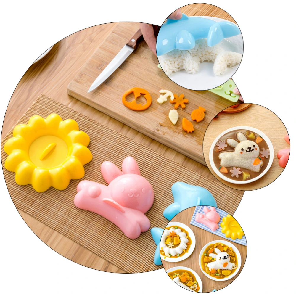 8Pcs Home Kitchen DIY Rice Ball Moulds DIY Supplement Makers (Assorted Color)