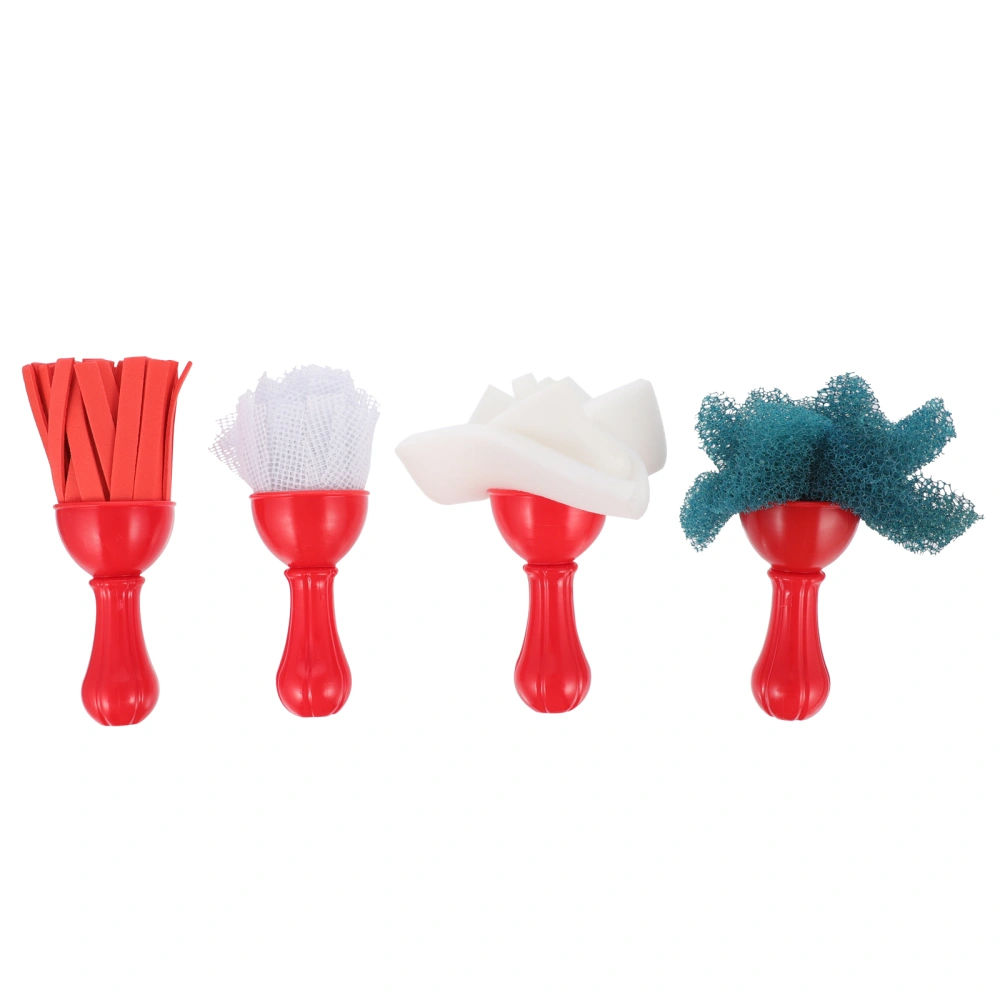 4Pcs Painting Sponge Brushes DIY Coloring Broom Brushes Kids Art Crafts Brushes