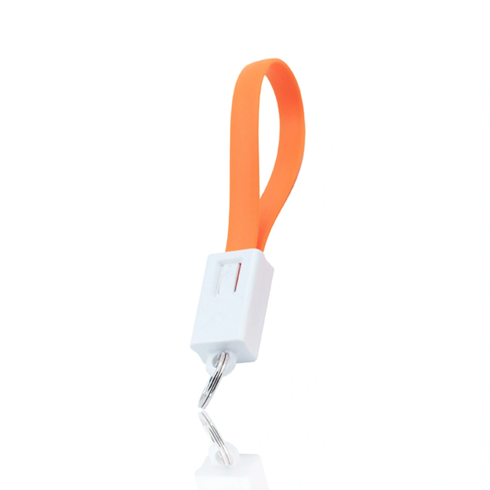 Micro USB Cable with Keychain Key Ring Data Sync Charging Cord Support for Android Nokia LG and More (Orange)