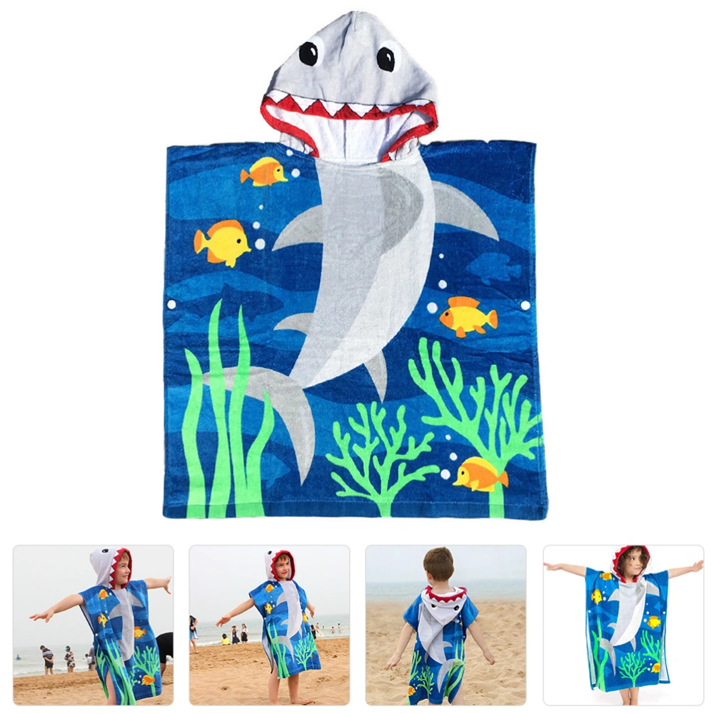 1pc Children Cartoon Bathrobe Breathable Pure Cotton Bath Towel with Hood