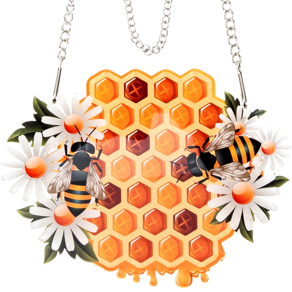 Honeycomb Shaped Pendant Acrylic Door Hanging Decoration World Bee Day Ornament