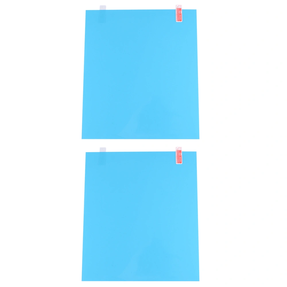 2Pcs Nanofilm Anti-fog Anti-glare Rainproof and Waterproof Mirror Window Film Car Rearview Mirror Film Sky Blue