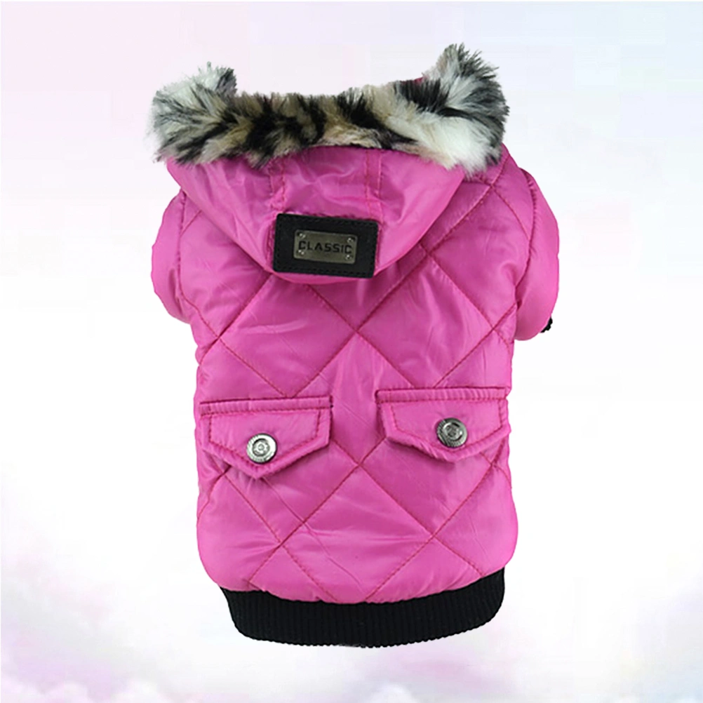 Pet Dog Coat Autumn Winter Pet Keep Warm Clothing Pet Puppy Apparel (Rosy, Size L)