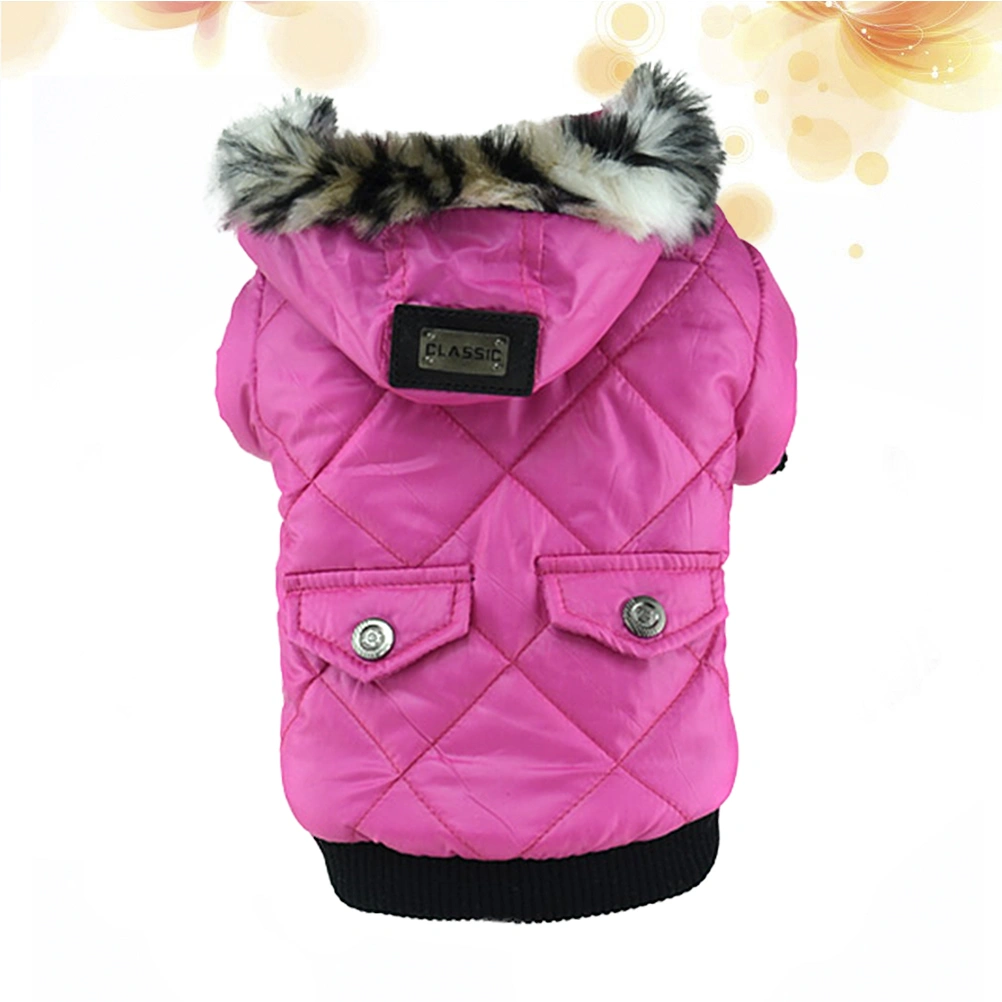 Pet Dog Coat Autumn Winter Pet Keep Warm Clothing Pet Puppy Apparel (Rosy, Size L)