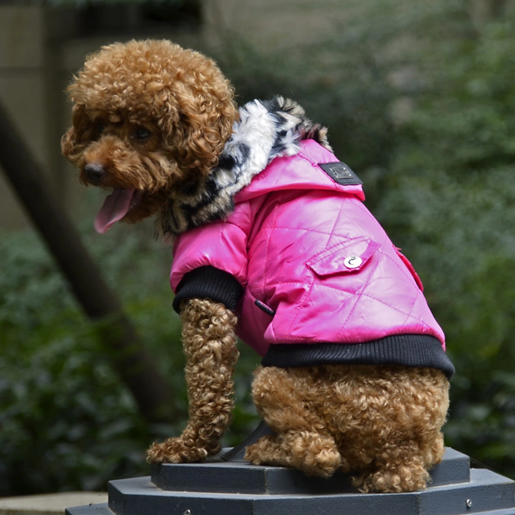 Pet Dog Coat Autumn Winter Pet Keep Warm Clothing Pet Puppy Apparel (Rosy, Size L)