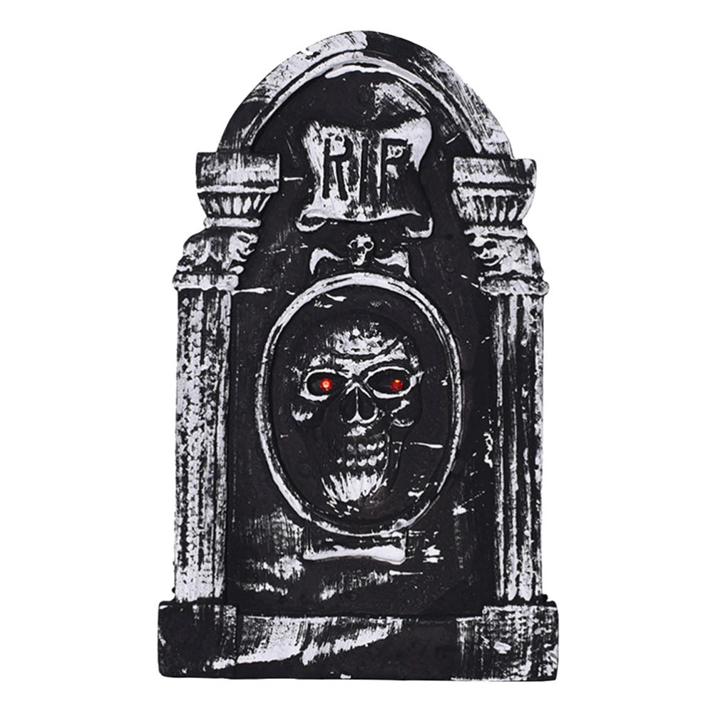 Decorative Props Red Eye Skull Halloween Tombstone Haunted House Stone Prop Horror Chamber Scene Layout Tombstone Ornaments