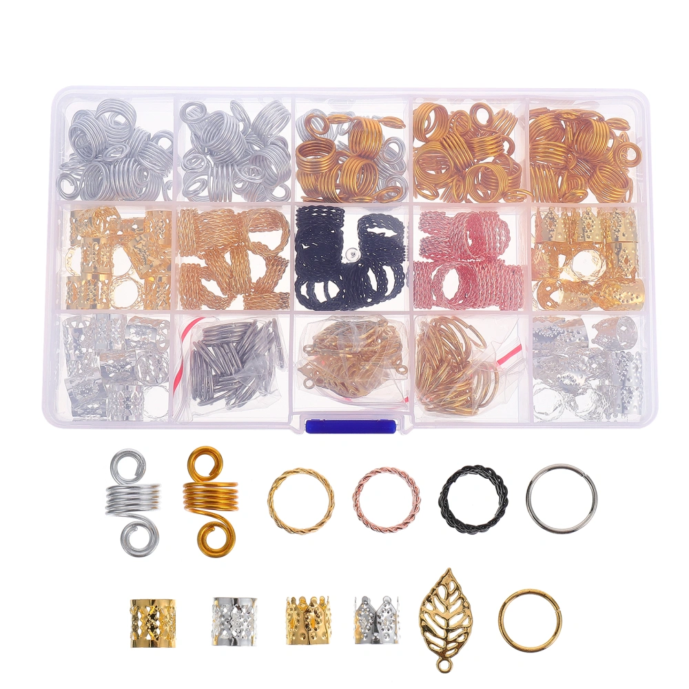 1 box of Braided Hair Rings Metal Hair Cuffs Hair Dreadlocks Hair Clips