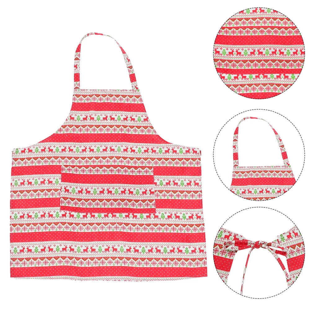 2pcs Multi-use Christmas Theme Apron Kitchen Cooking Apron Hairdressing Supply