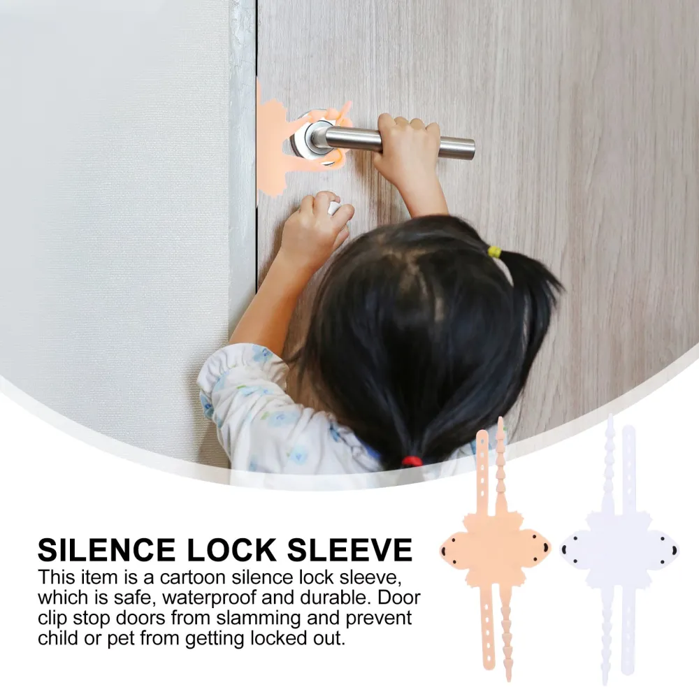 2pcs Door Mute Lock Case Baby Anti-collision Protection Cushion Door Lock Sleeve