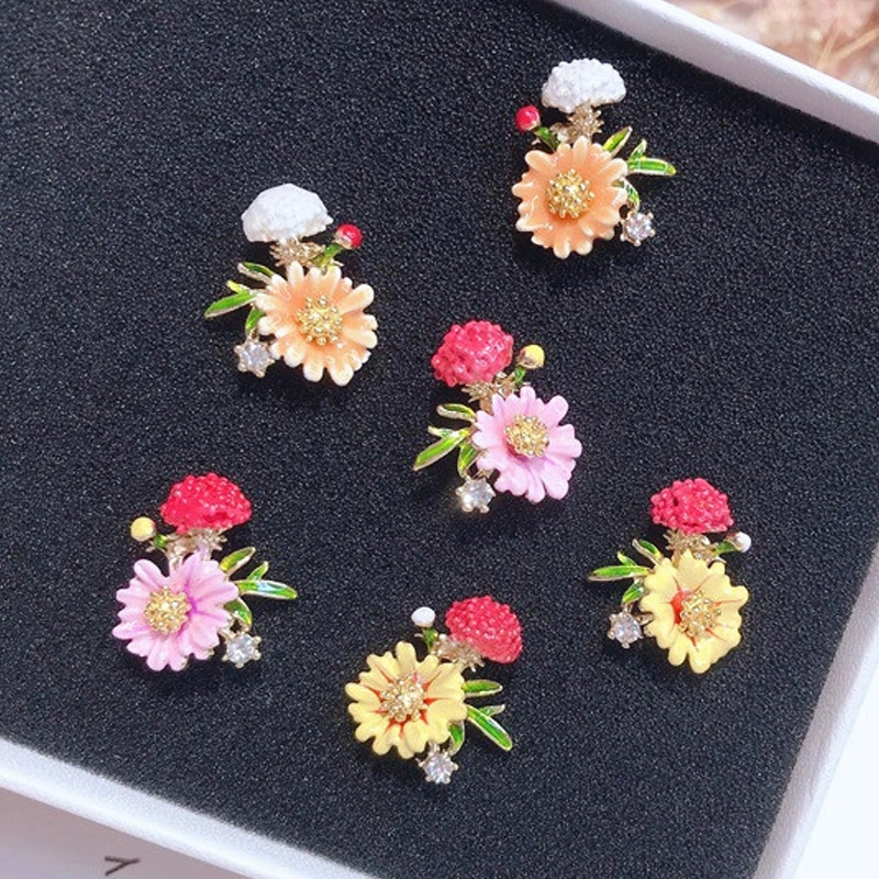1 Pair Ear Studs Women Daisy Earrings Fashionable Flower Earrings Cute Ear Jewelries Small Ear Studs