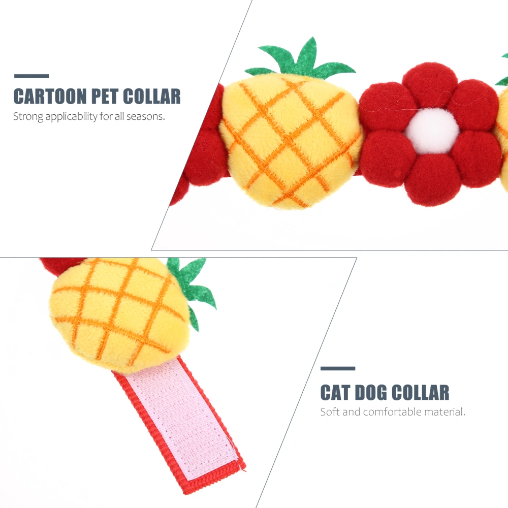 Cat Dog Collar Cotton Pet Collar Pineapple Flower Collar Festive Pet Decor Accessory