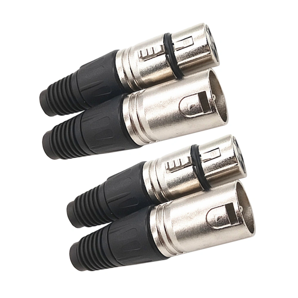 4PCS XLR Connector Male and Female 3-pin Solder Microphone Line Plug Replacement