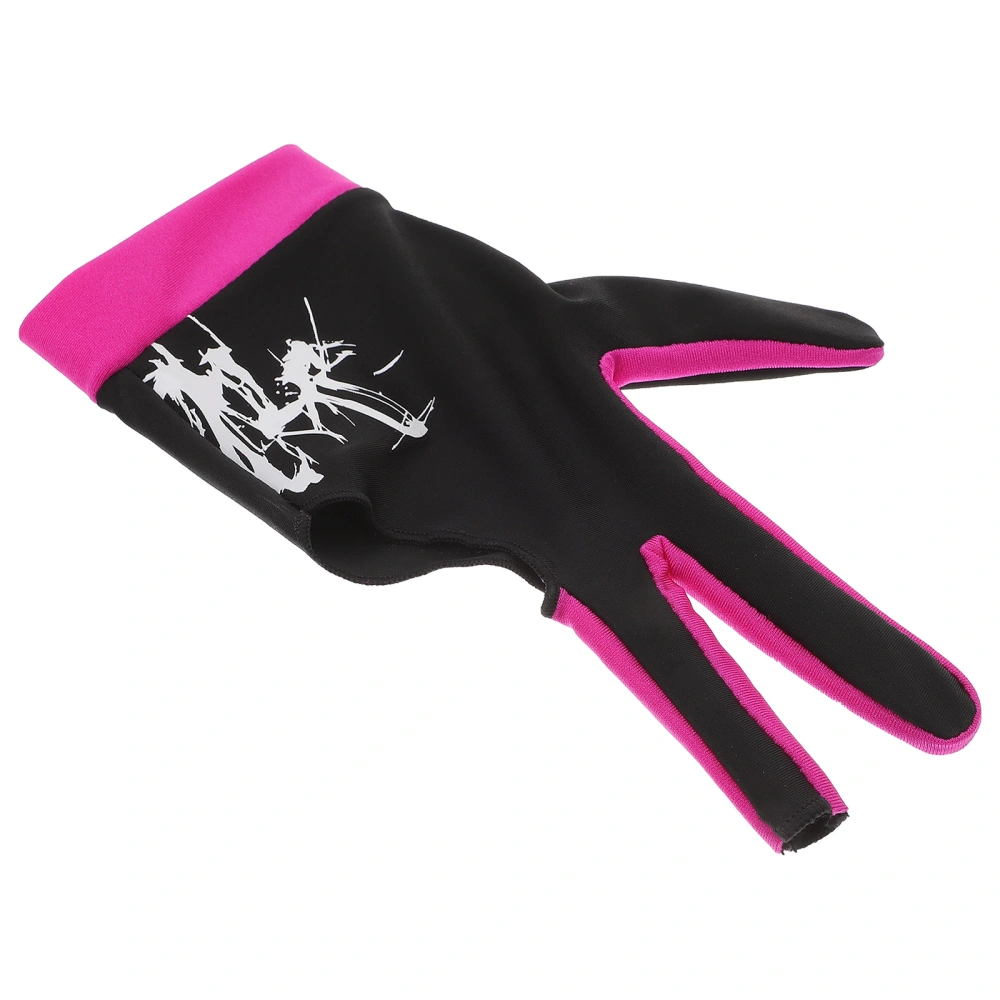 3-Finger Glove Billiard Pool Shooters 3 Fingers Gloves Billiard Gloves Snooker Gloves Instruments - Size L (Rosy)