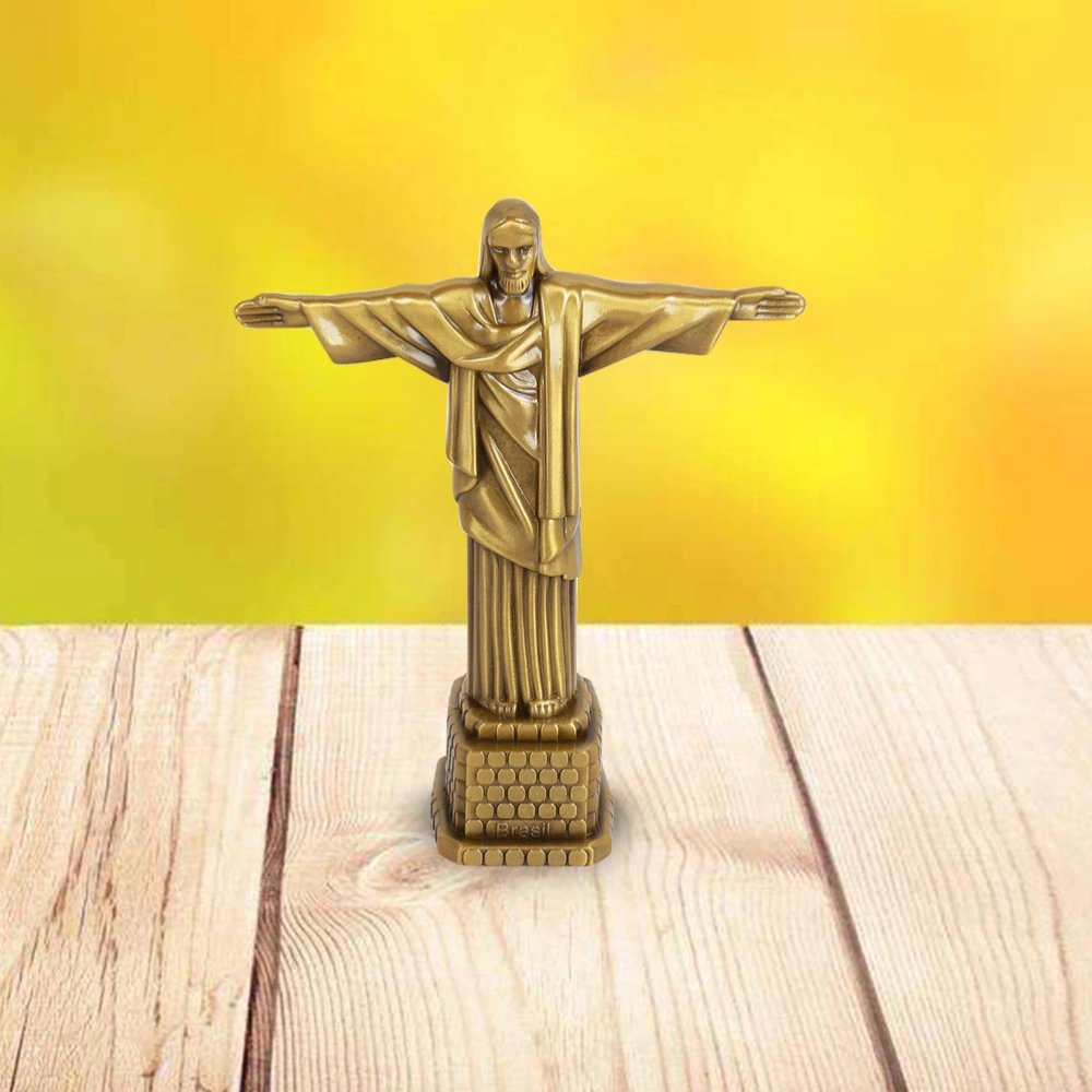 Retro Jesus Decor Alloy Creative Zinc Alloy Home Furnishing Metal Ornament Handicrafts Miniatures (Bronze)