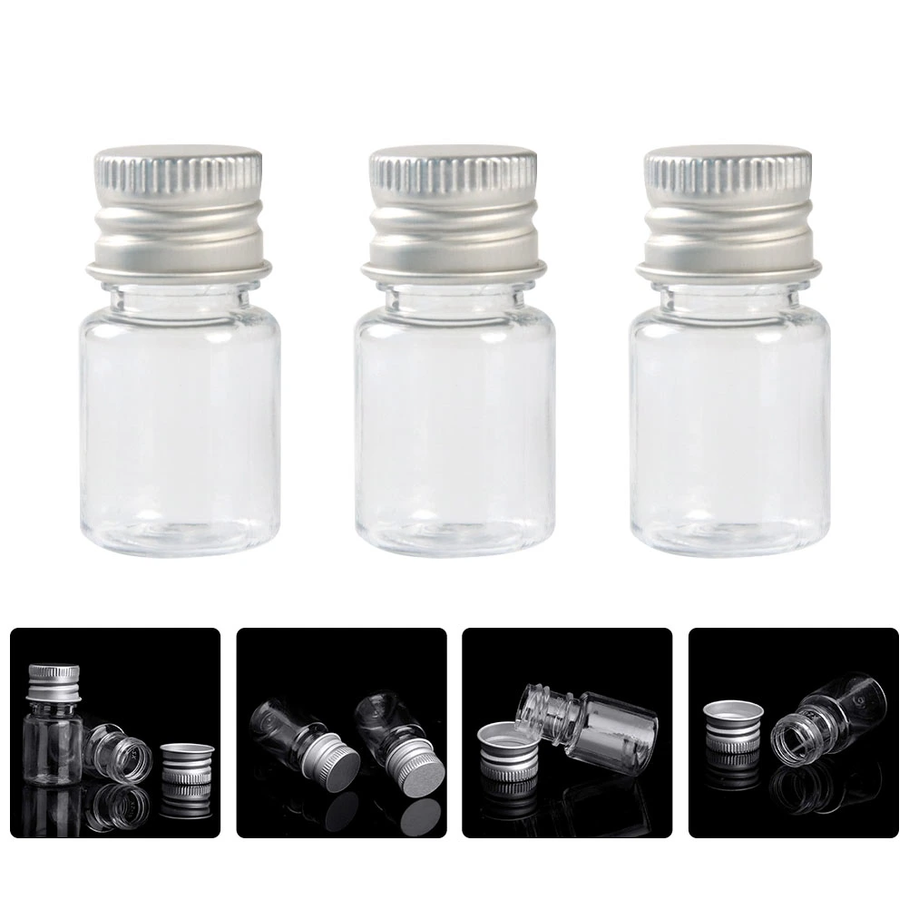 5pcs Transparent Plastic Bottles Essential Oil Bottles Refillable Empty Bottles