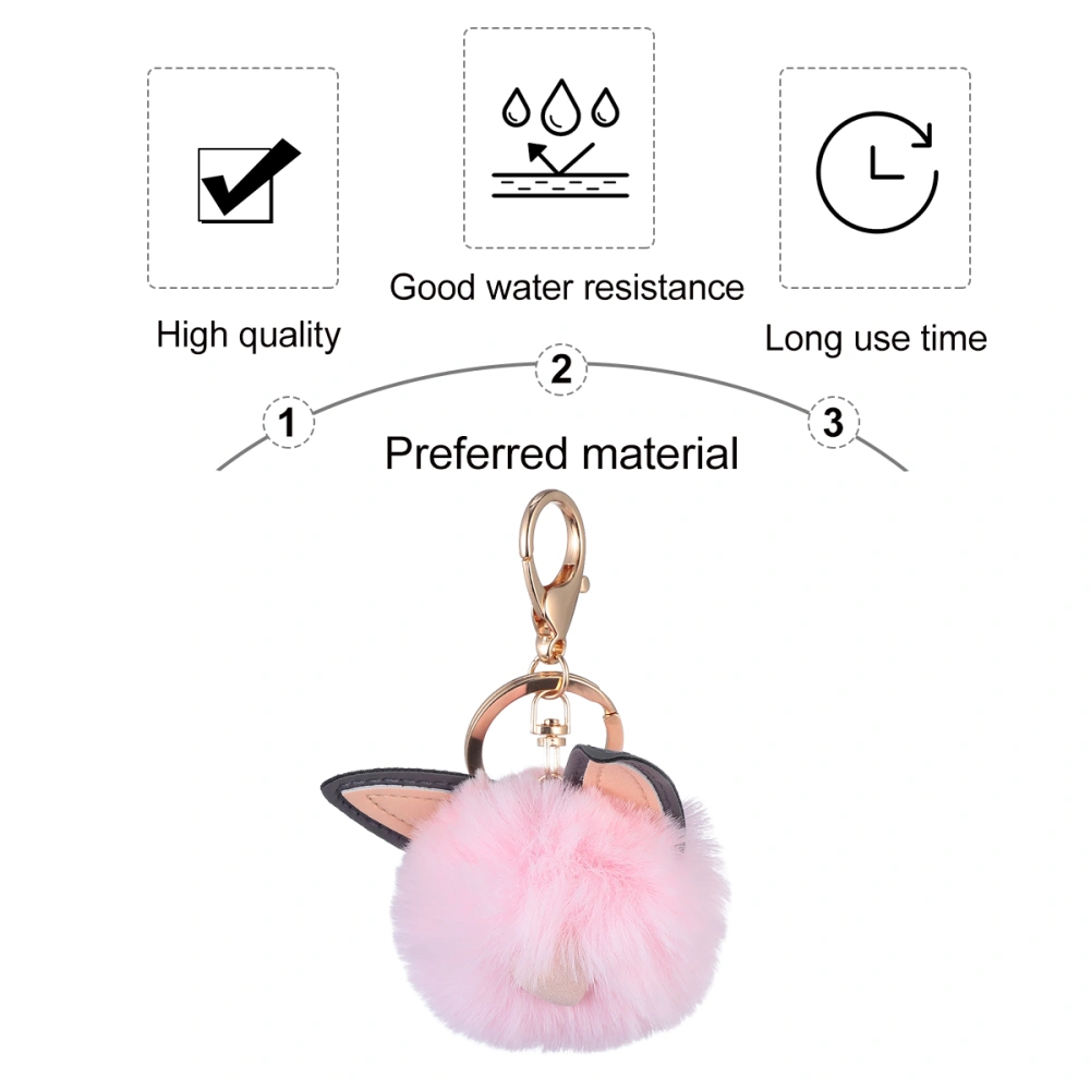 1PC Rabbit Ear Key Pendant Hair Bulb Shaped Key Chain Pendant Decoration Pendant