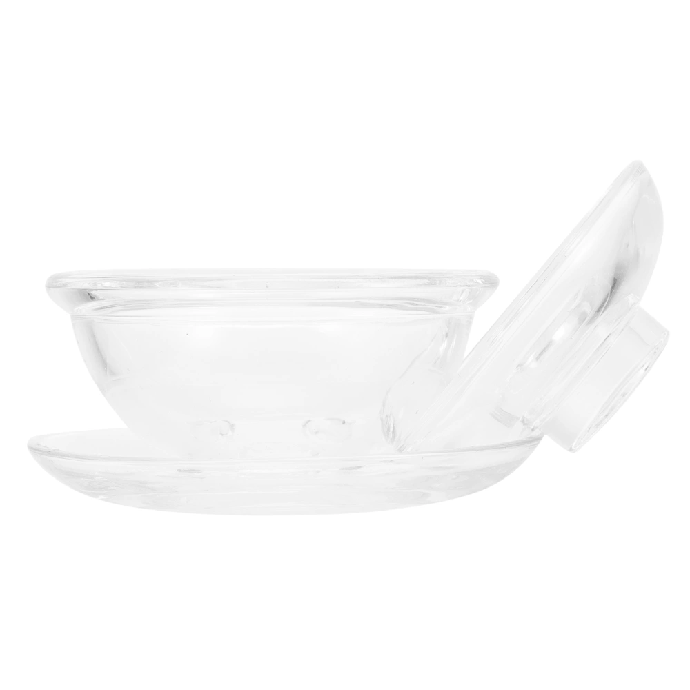 1 Set of Glass Dessert Bowl Decorative Food Serving Bowl Delicate Bowl with Lid