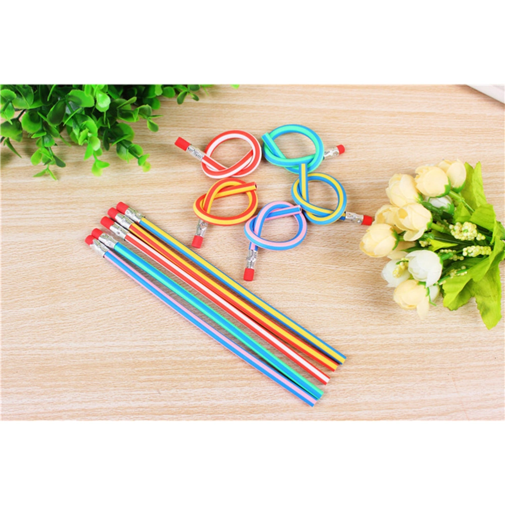 50pcs Bendy Flexible Pencil with Eraser Fun Equipment for Kids Writing Gift