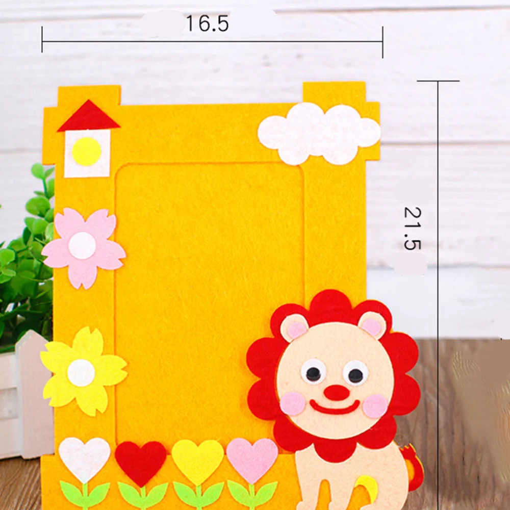 10 Set DIY Nonwovens Album Cartoon Sticker Adhesive Picture Frame Crafts Material for Preschool Home