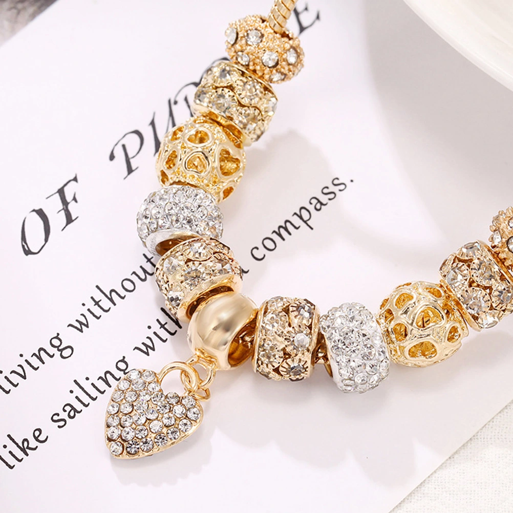 Simple Chic Bracelet Decor Women Wrist Chain with Heart Shape Pendant Delicate Jewelry