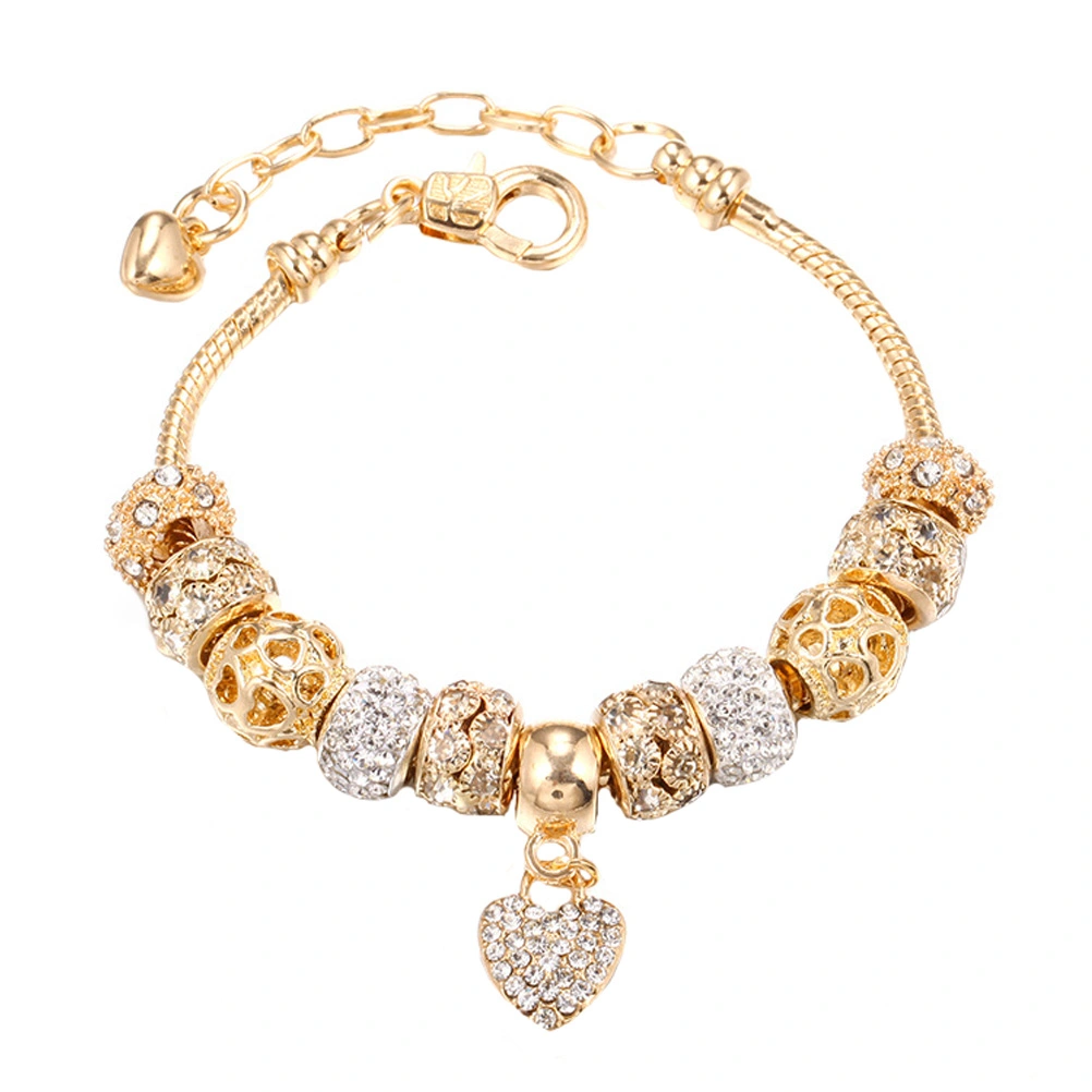 Simple Chic Bracelet Decor Women Wrist Chain with Heart Shape Pendant Delicate Jewelry