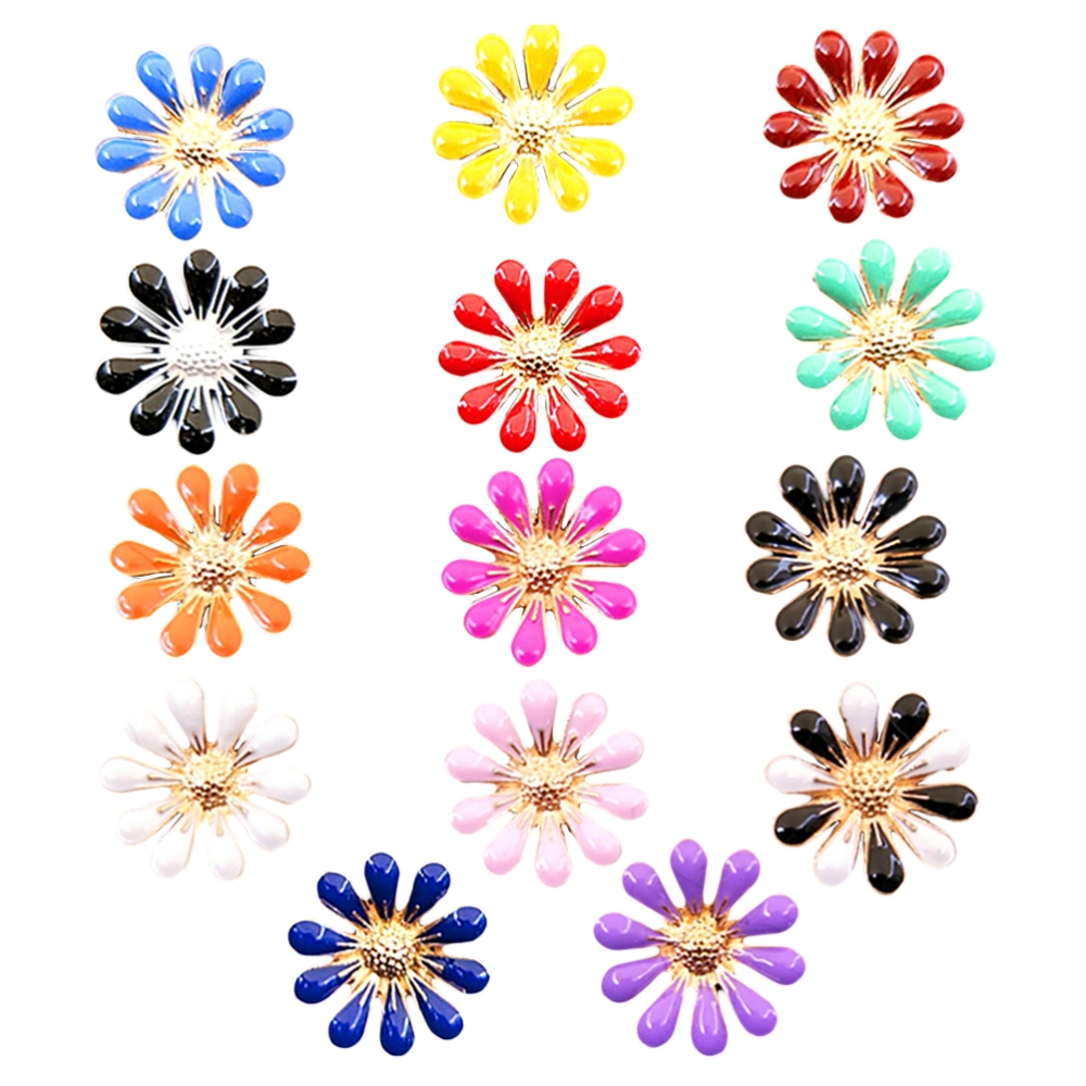 20PCS Small Daisy Alloy Pendants Hair Decor Mobile Phone Diy Drops Oil Sun Flower Jewelry Accessories (Random Color)