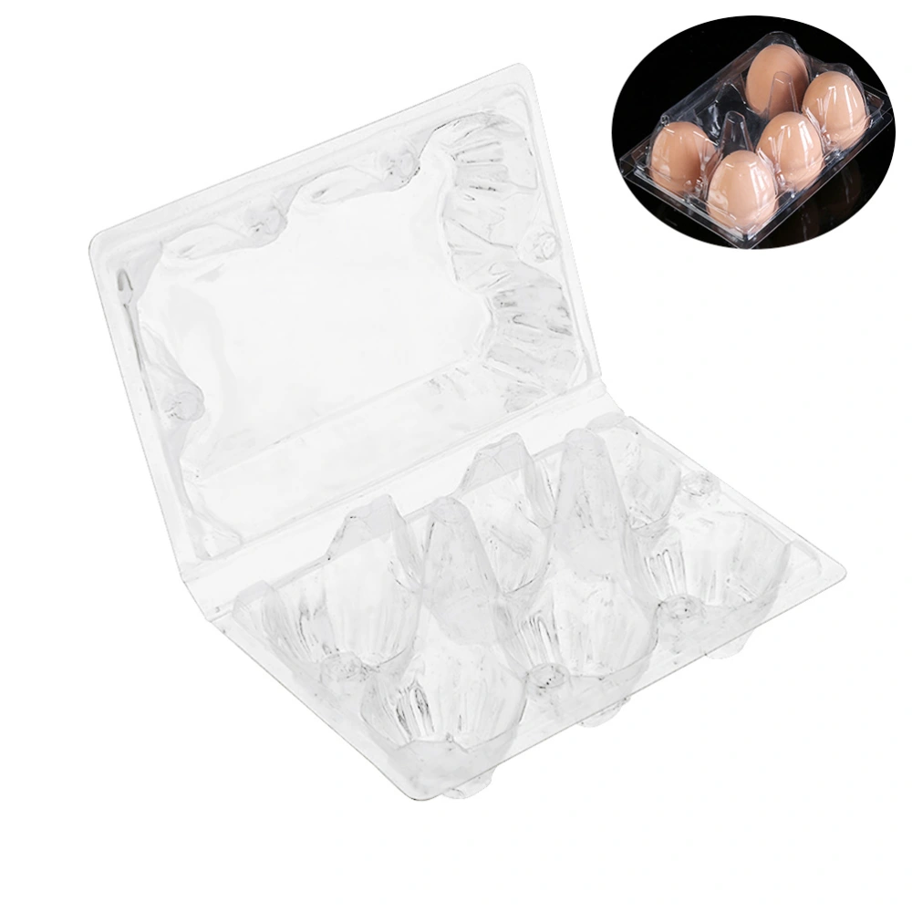 5PCS 6 Grid Egg Storage Box Plastic Transparent Egg Dispenser Holder Case Refrigerator Egg Protection Box