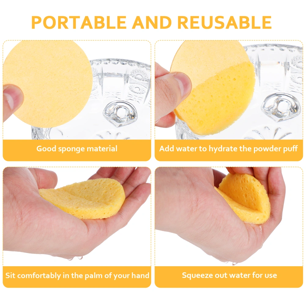 50pcs Portable Face Cleansing Sponges Natural Facial Sponges Make-Up Removal Sponge Pads