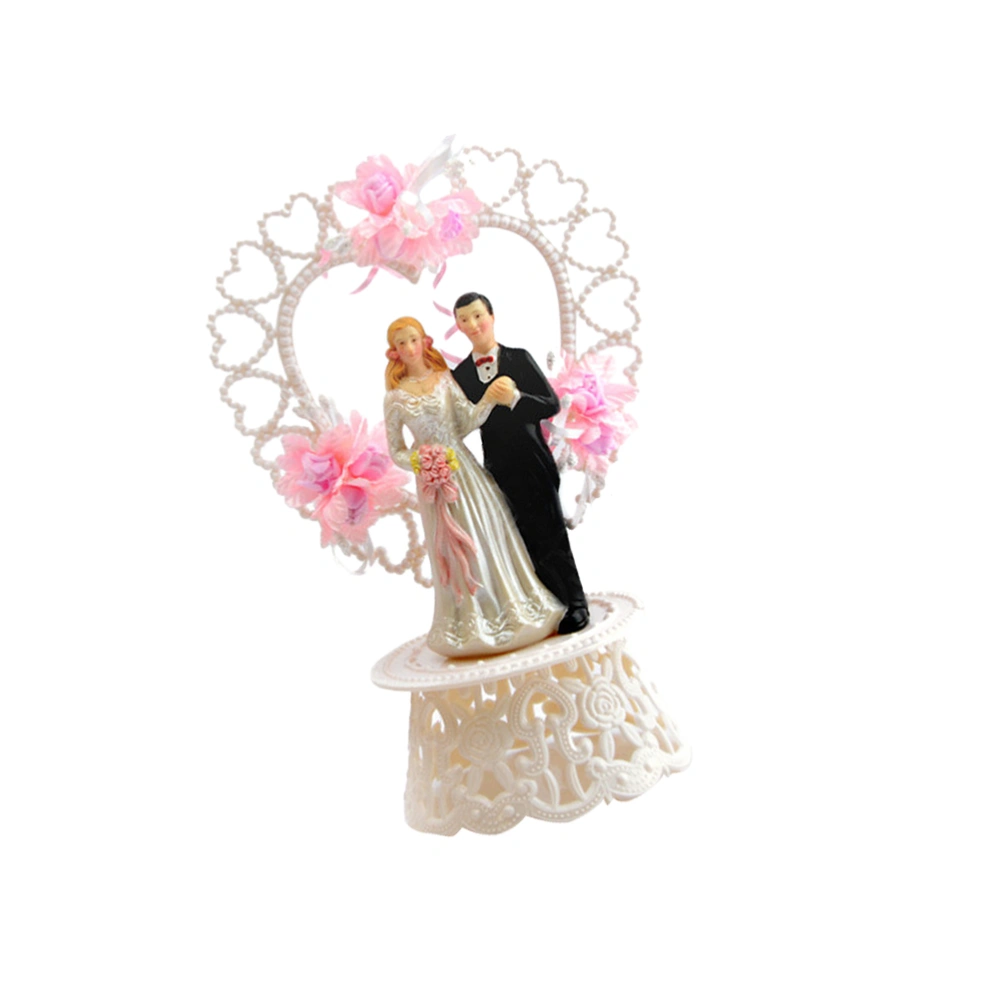 1PC Creative Wedding Cake Decor Cartoon Bride Groom Cake Decor Plastic Bride Groom Figurine Cake Ornament Exquisite Baking Cake Decor for Wedding Proposal