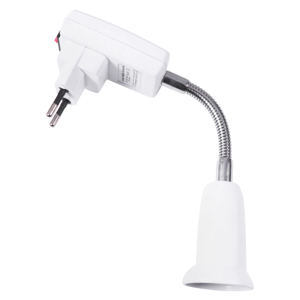 Universal Lamp Holder Light Socket Lamp Base with Switch with EU Plug for Home (White)