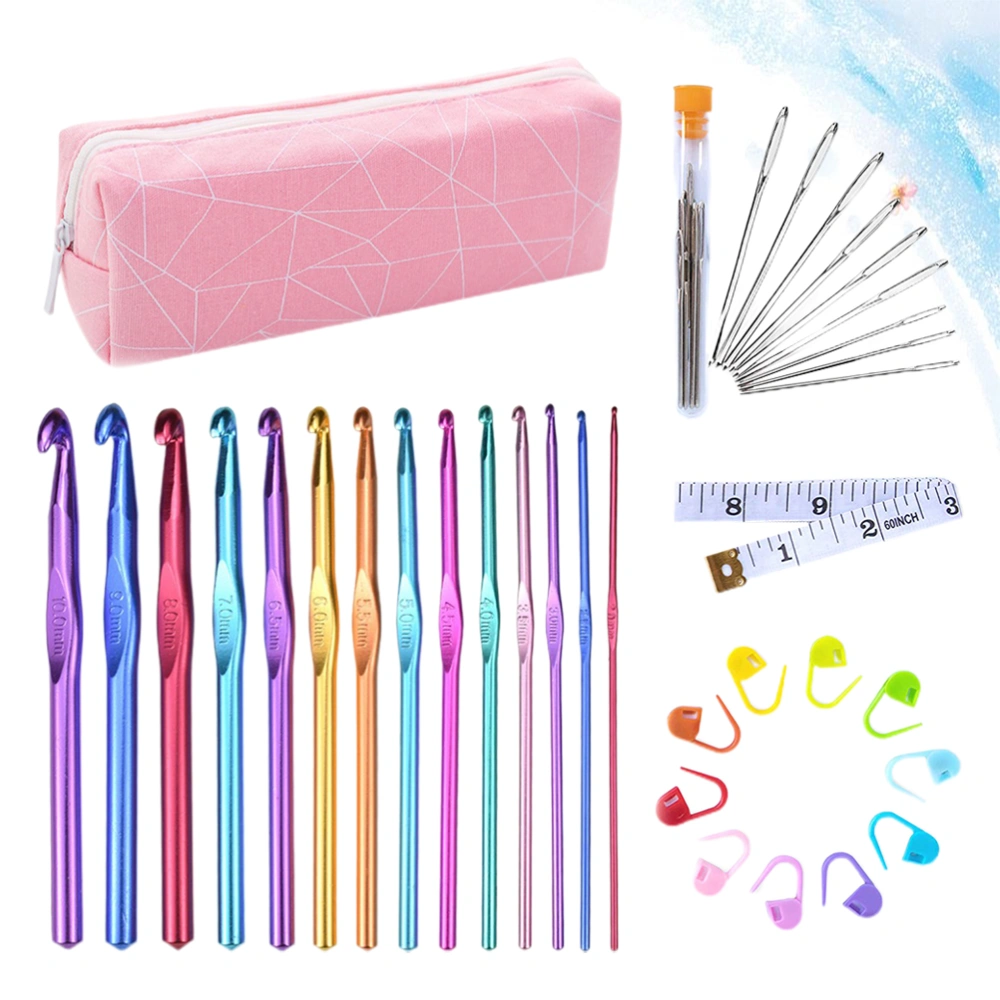 1 Set 14pcs Metal Crochet Hook Bearded Needle Alumina Oxide Crochet Set Crochet Needles Knitting Tool Sweater Hooks for Weaving