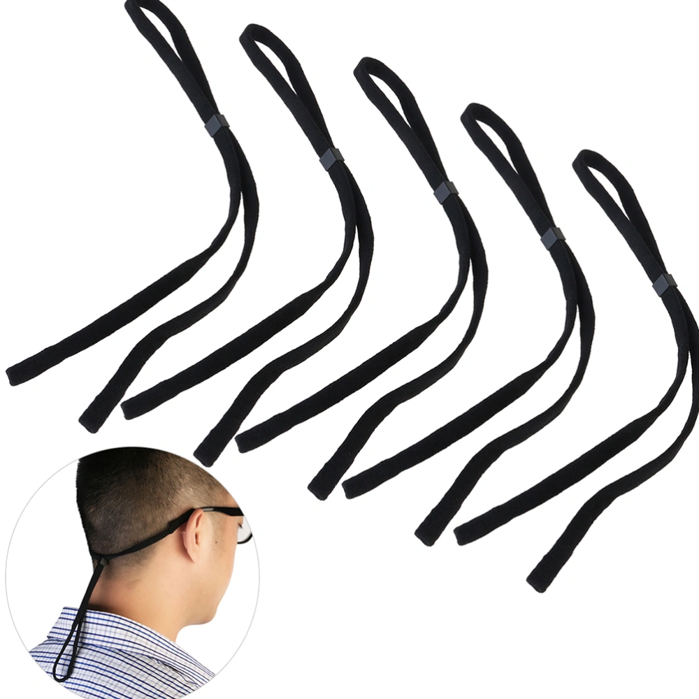 10Pcs Sports Anti-Slip Sunglass Holder Strap Glasses Chain Adjustable End Eyeglass Rope Glasses Cord Black