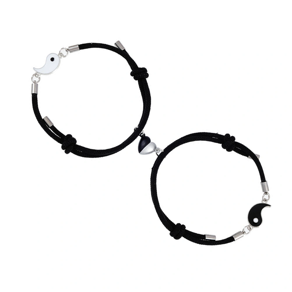 1 Set Couples Bracelets Magnetic Friendship Bracelet Adjustable Couple Bracelet