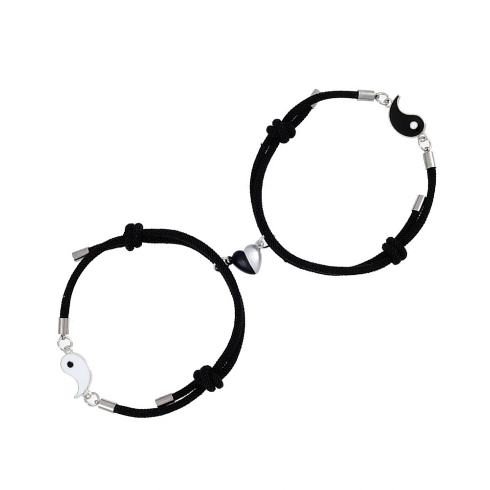 1 Set Couples Bracelets Magnetic Friendship Bracelet Adjustable Couple Bracelet