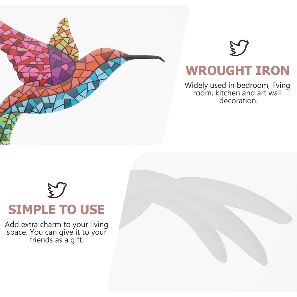 Iron Art Colorful Hummingbird Pendant Wall Art Decorative Hummingbird Pendant