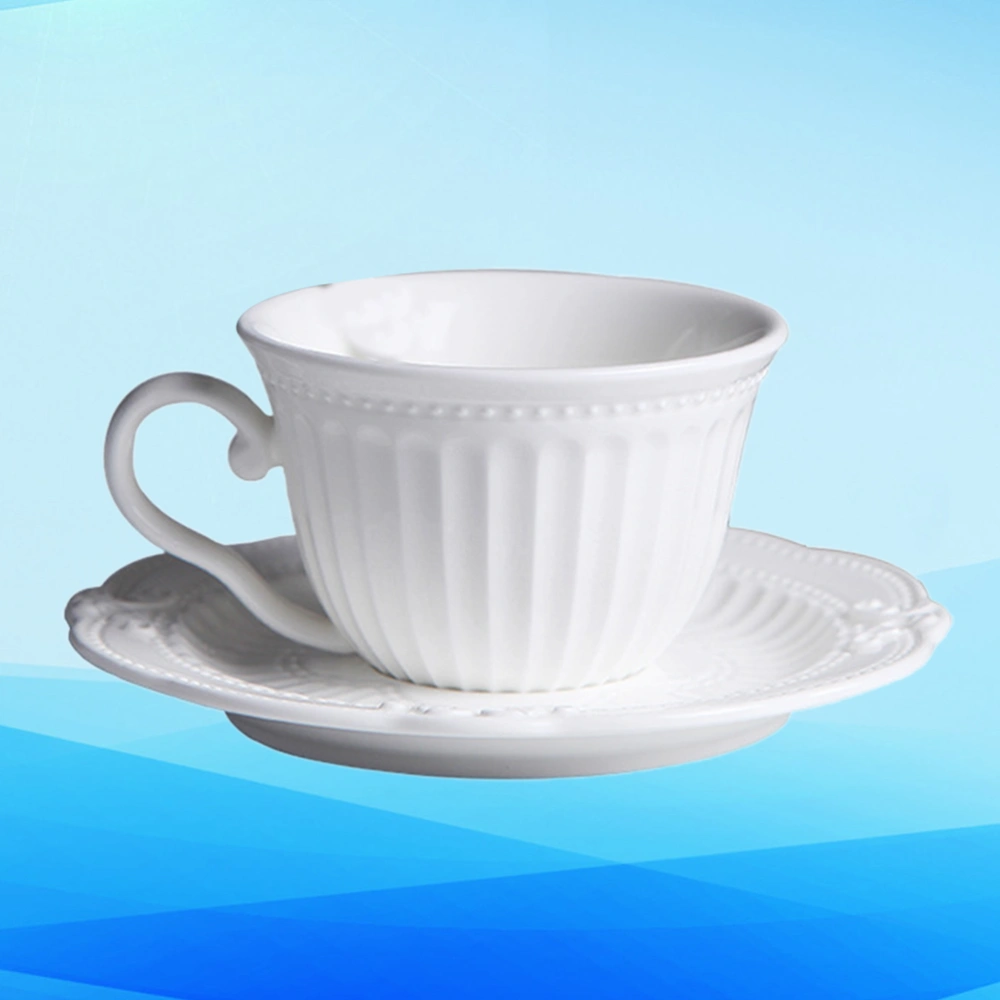 1 Set of Ceramic Coffee Cup European Court Style Tea Cup Tray Afternoon Tea Set Tableware Tray Without Spoon