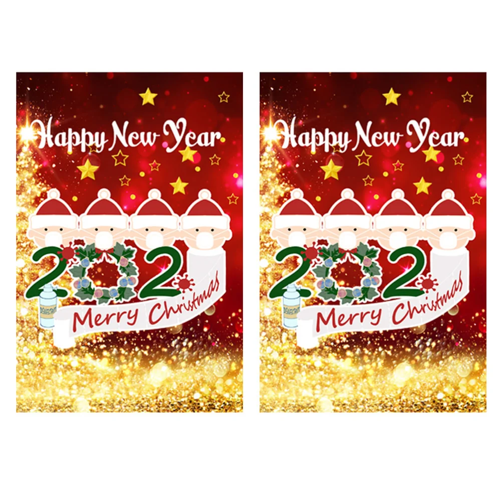 2 Sheets Removable Christmas Glass Stickers PVC Window Stickers Christmas Decals