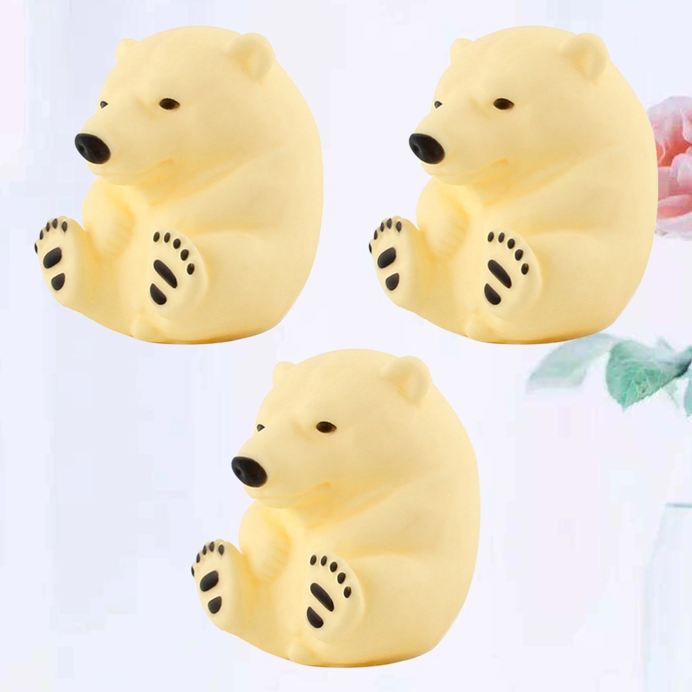 3Pcs Floating Animal Models Toys Adorable Cartoon Vinyl Animal Toys Squeeze Sound Bathing Playing Water Toys for Kids Children (Random Color)