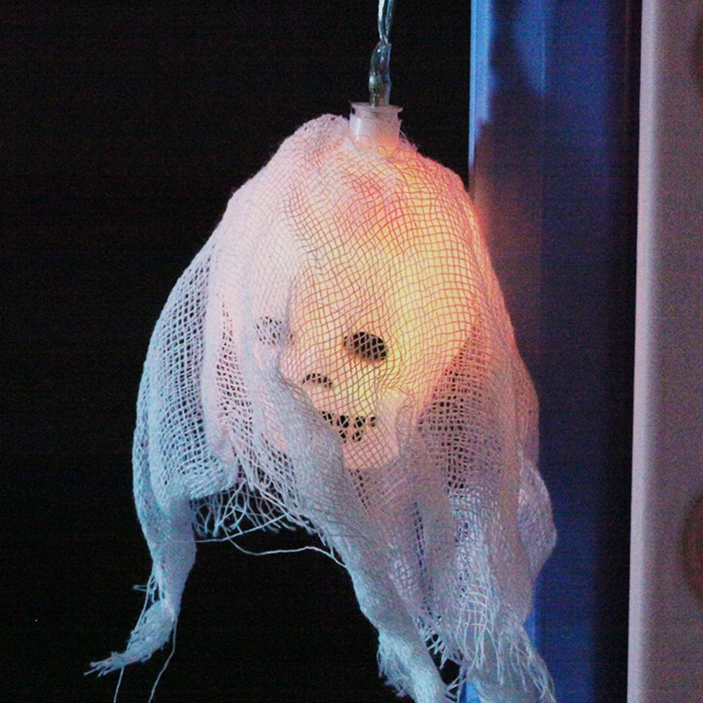 2.5 Meter 10 Light White Color LED Skull Battery Light String Decoration Lantern No Battery Included