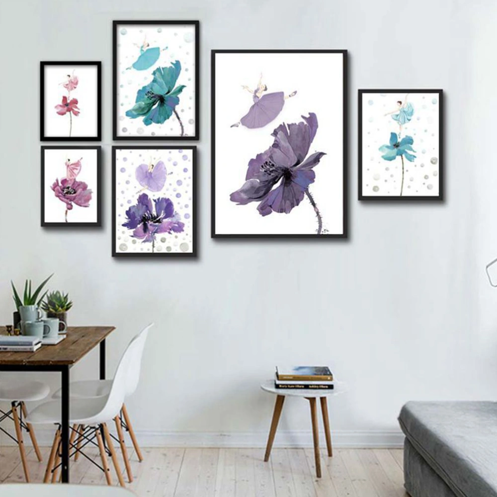 4PCS Frameless Decorative Hanging Pictures Watercolor Flower Pattern Modern Wall Art Paintings for Home Living Room Decoration (40x50cm)