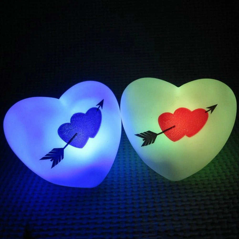 3PCS Romantic Colorful Heart Shape LED Light Love Heart Arrow Pattern Night Light Lamp Wedding Decoration Lovers Couple Gifts