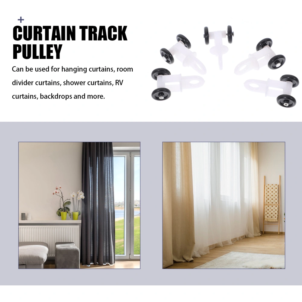 100pcs Curtain Track Pulley Straight Track Curved Track Sliding Wheel Supply