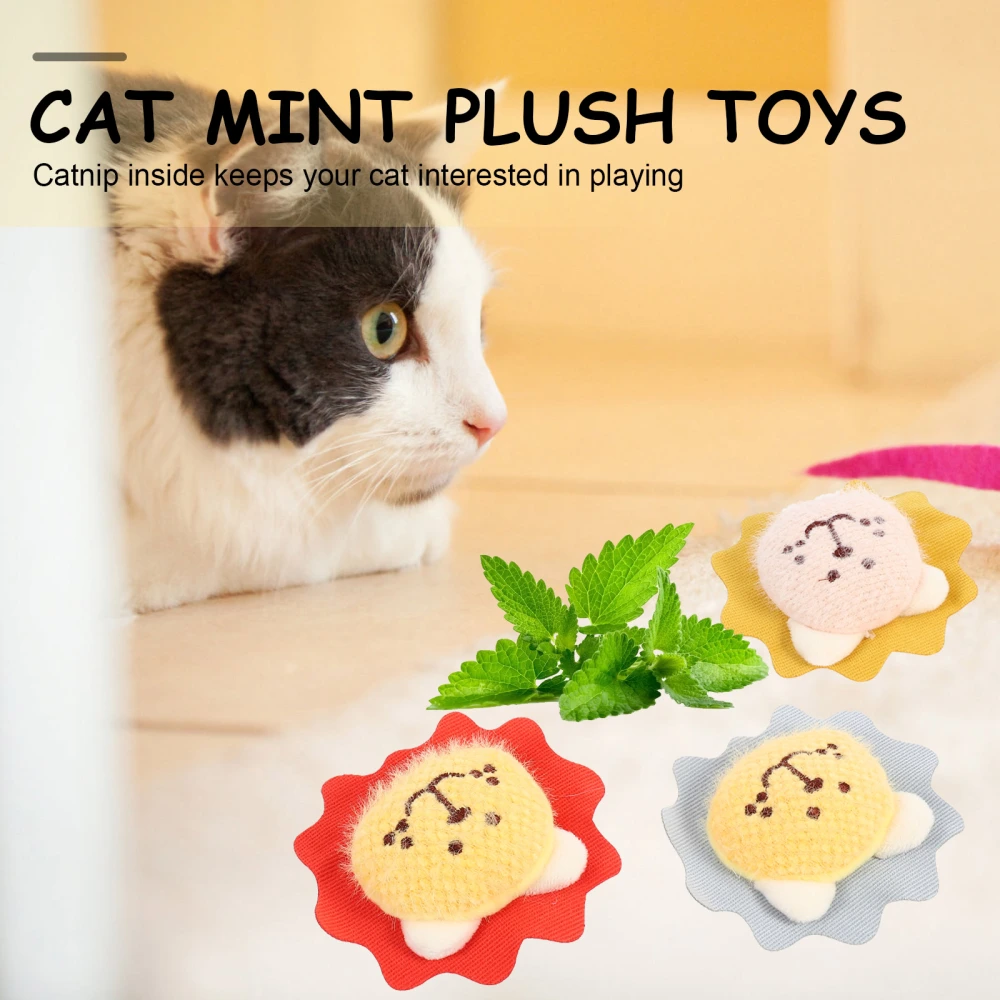 3Pcs Plush Cat Chew Toys Teething Catnip Filled Toy Interactive Pet Plaything