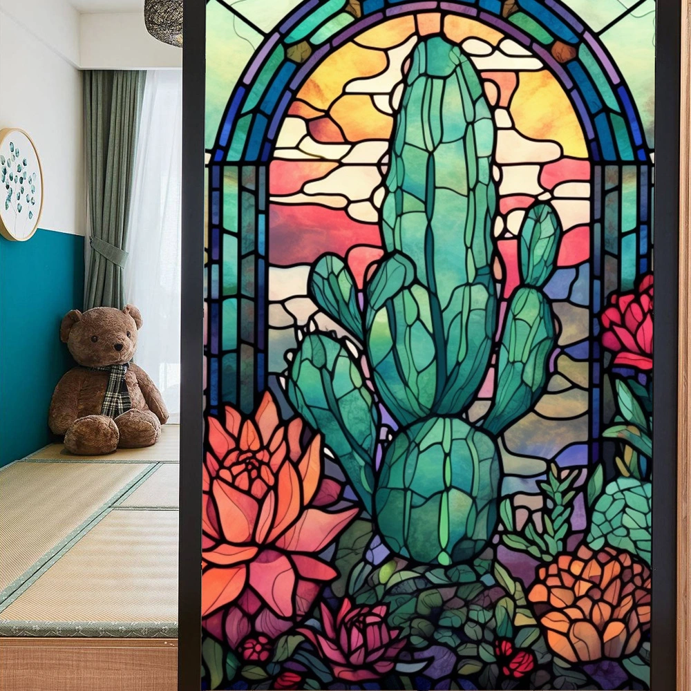 Window Privacy Film Stained Glass Window Film Static Cling Privacy Static Cling for Glass