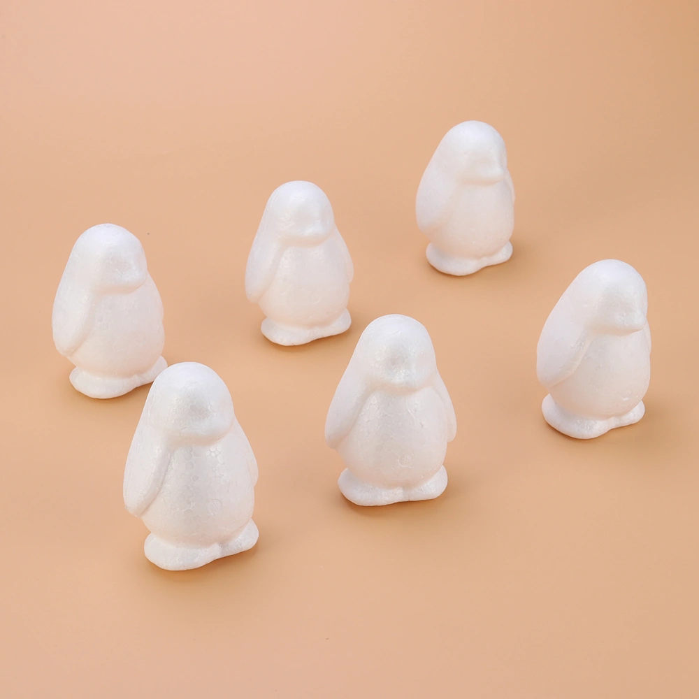 6pcs Penguin Art Painting Material Model Funny Diy Froth Material for Kid Child Girl (White)