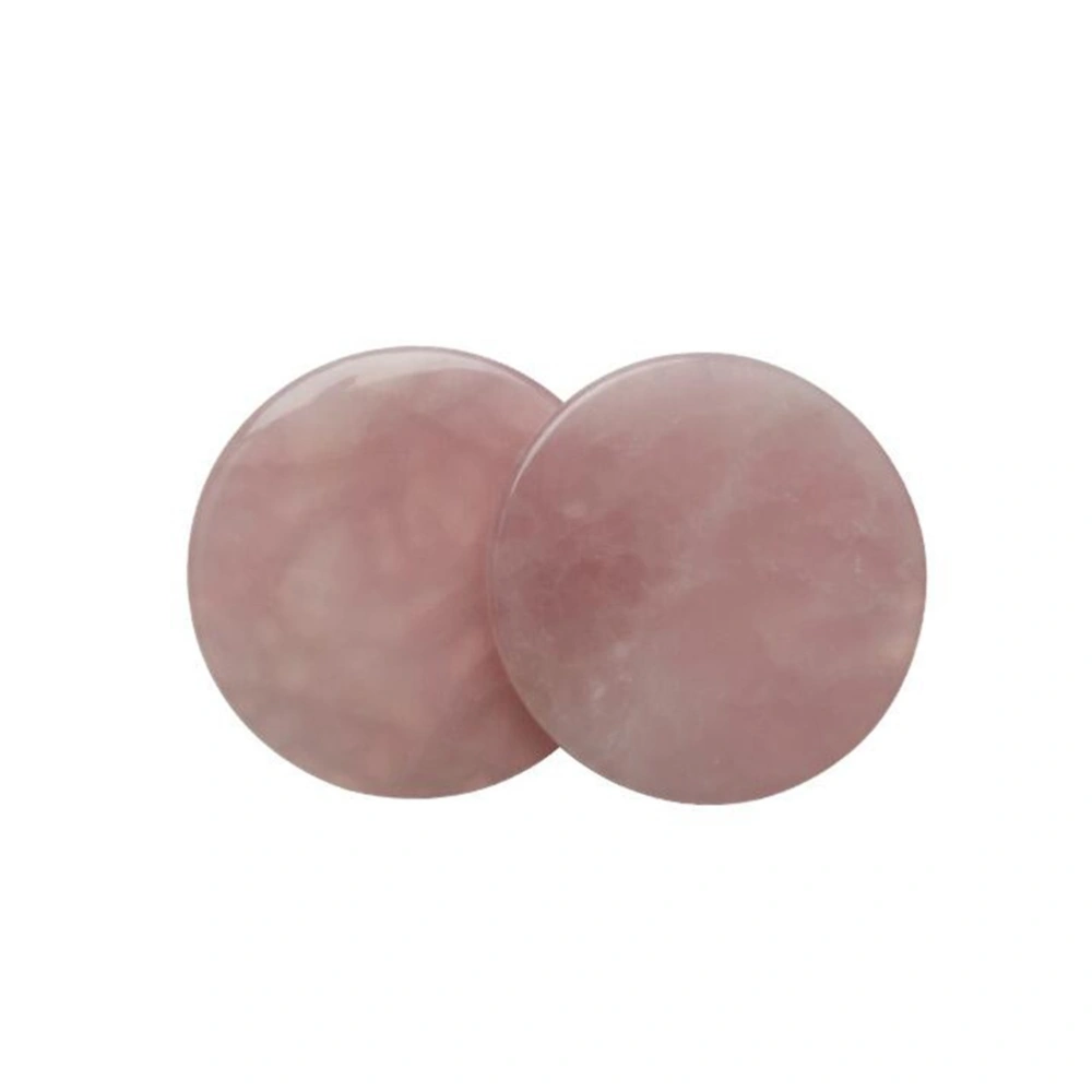 2pcs Grafted Eyelash Gasket Jade Stones Eyelash Extension Glue Pallet Holder Round Pallet Pad for Women Ladies Girls (Pink)